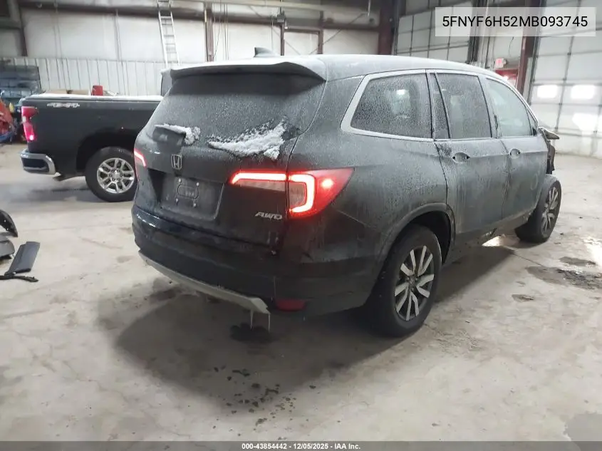 5FNYF6H52MB093745 2021 Honda Pilot Awd Ex-L