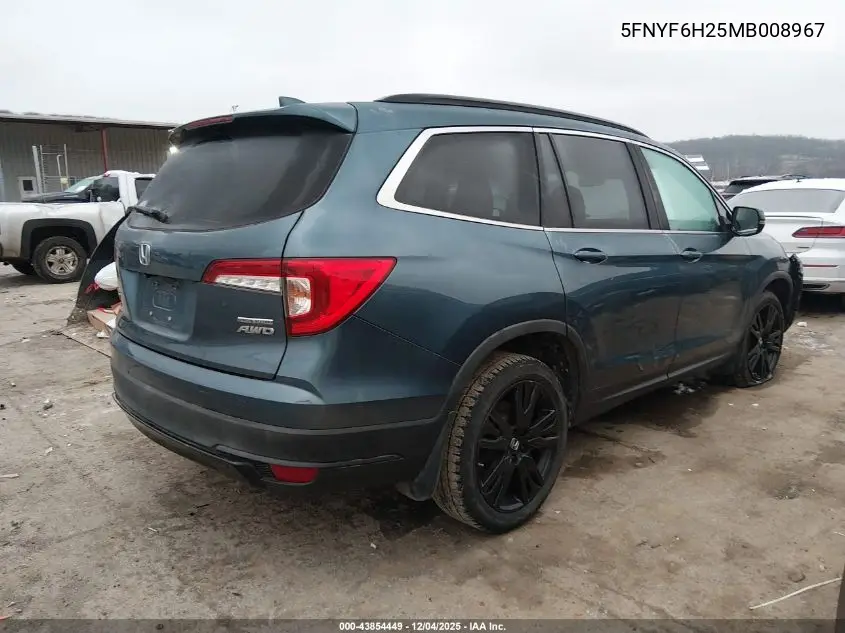 5FNYF6H25MB008967 2021 Honda Pilot Awd Special Edition