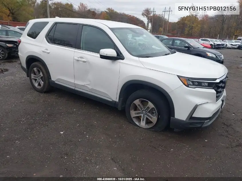 5FNYG1H51PB012156 2023 Honda Pilot Awd Ex-L 7 Passenger