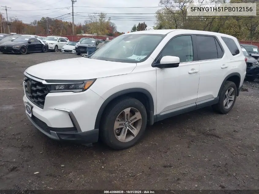 5FNYG1H51PB012156 2023 Honda Pilot Awd Ex-L 7 Passenger