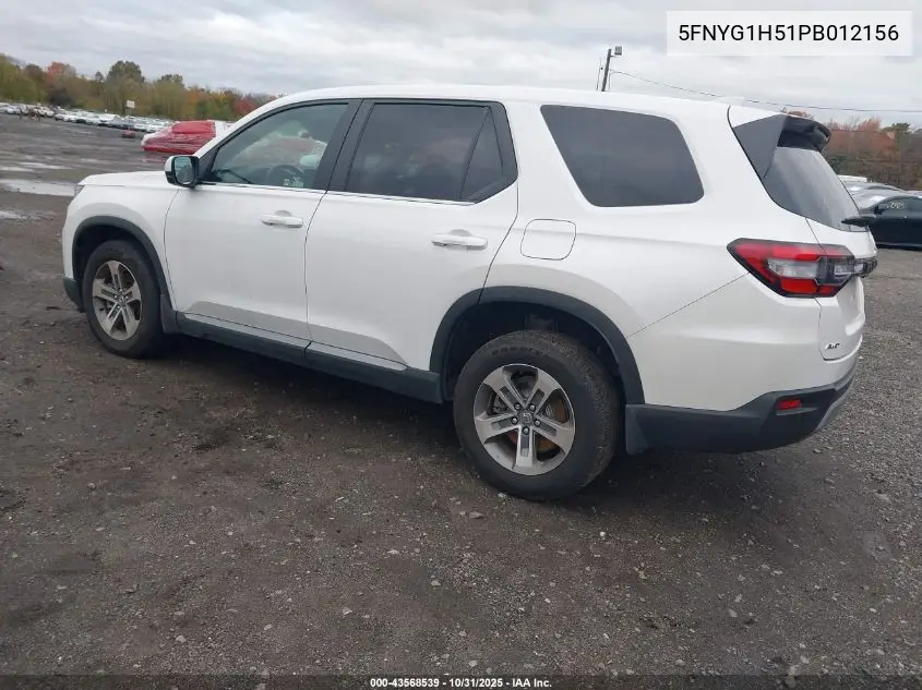5FNYG1H51PB012156 2023 Honda Pilot Awd Ex-L 7 Passenger