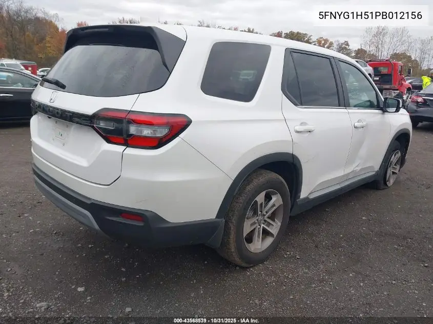 5FNYG1H51PB012156 2023 Honda Pilot Awd Ex-L 7 Passenger
