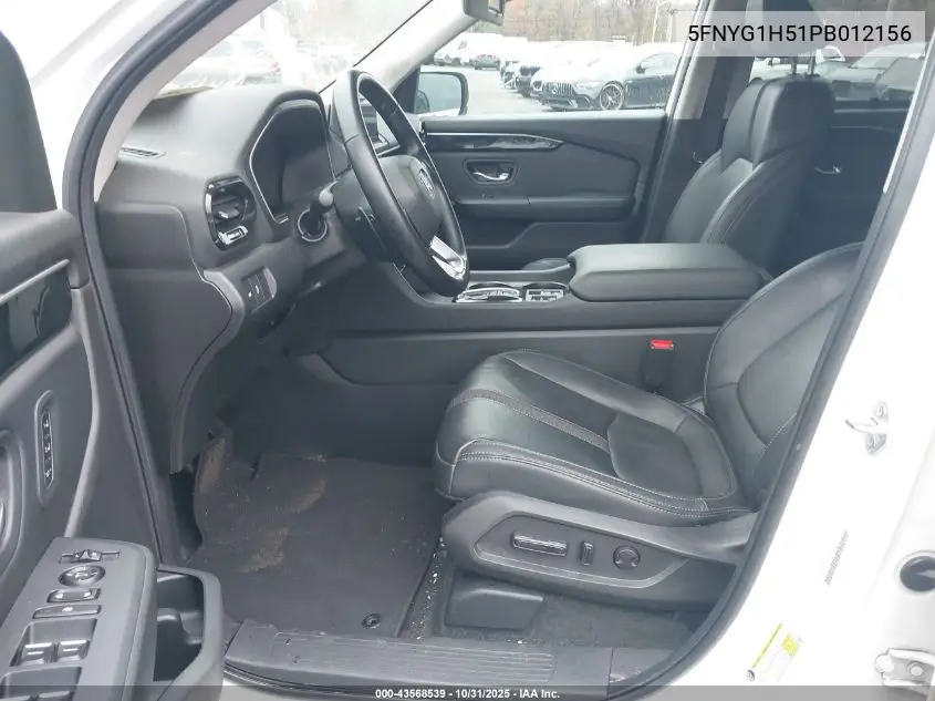 5FNYG1H51PB012156 2023 Honda Pilot Awd Ex-L 7 Passenger