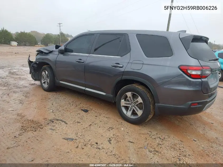 5FNYG2H59RB006226 2024 Honda Pilot Ex-L 7 Passenger