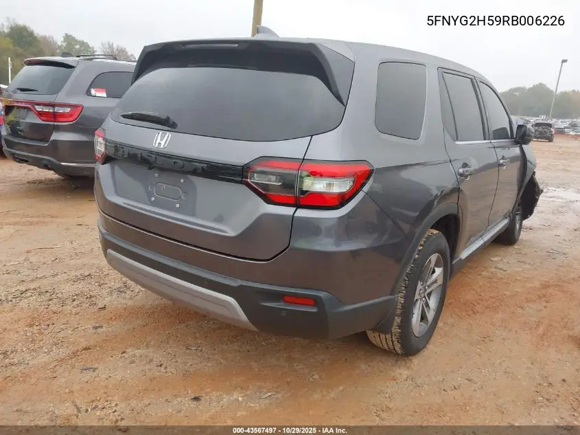 5FNYG2H59RB006226 2024 Honda Pilot Ex-L 7 Passenger