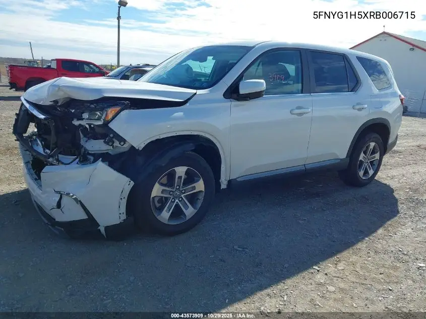 5FNYG1H5XRB006715 2024 Honda Pilot Ex-L 7 Passenger