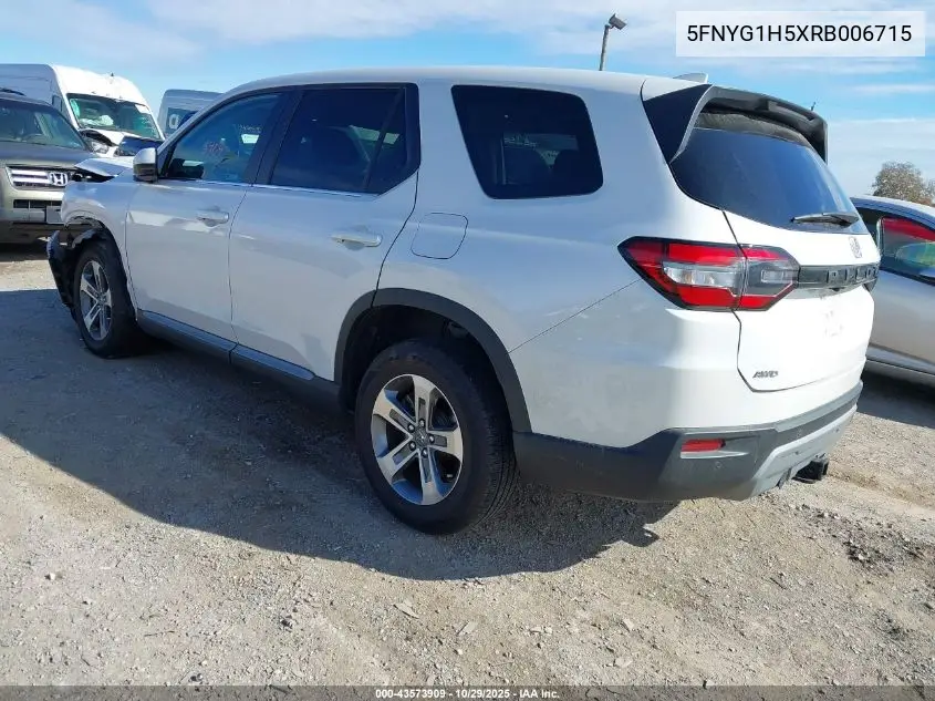 5FNYG1H5XRB006715 2024 Honda Pilot Ex-L 7 Passenger