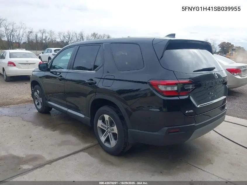 5FNYG1H41SB039955 2025 Honda Pilot Ex-L