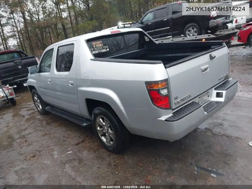 2HJYK16576H514224 2006 Honda Ridgeline Rtl