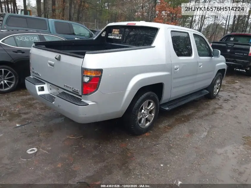 2HJYK16576H514224 2006 Honda Ridgeline Rtl