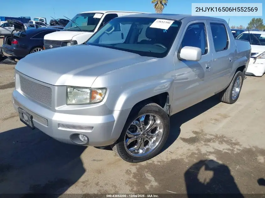 2HJYK16506H552569 2006 Honda Ridgeline Rtl