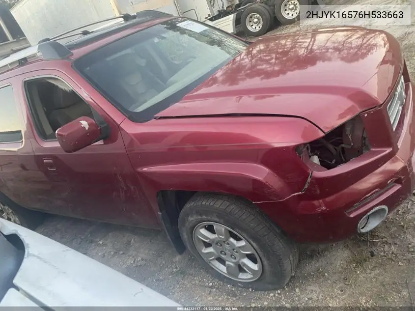 2HJYK16576H533663 2006 Honda Ridgeline Rtl