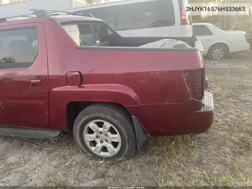 2HJYK16576H533663 2006 Honda Ridgeline Rtl