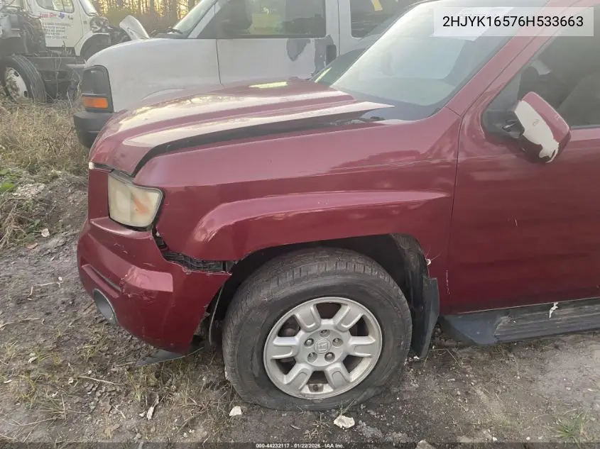 2HJYK16576H533663 2006 Honda Ridgeline Rtl