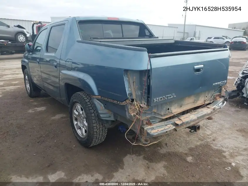 2HJYK16528H535954 2008 Honda Ridgeline Rtl