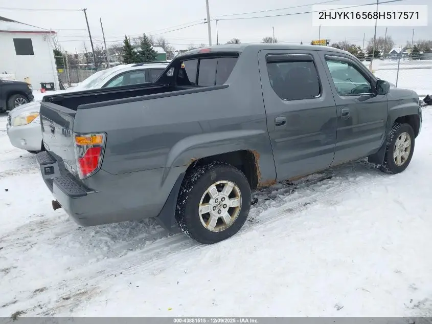 2HJYK16568H517571 2008 Honda Ridgeline Rtl