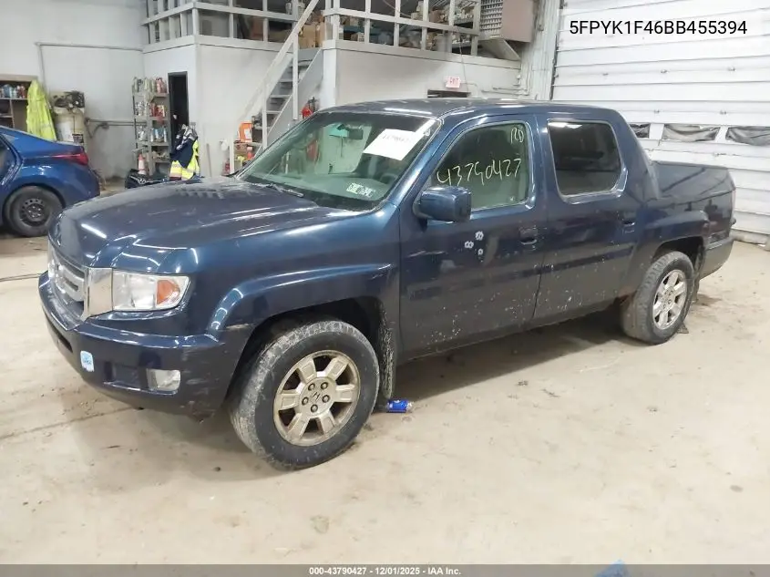 5FPYK1F46BB455394 2011 Honda Ridgeline Rts