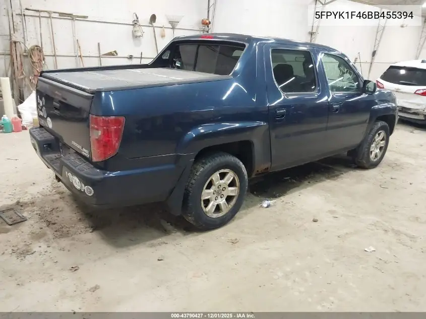 5FPYK1F46BB455394 2011 Honda Ridgeline Rts