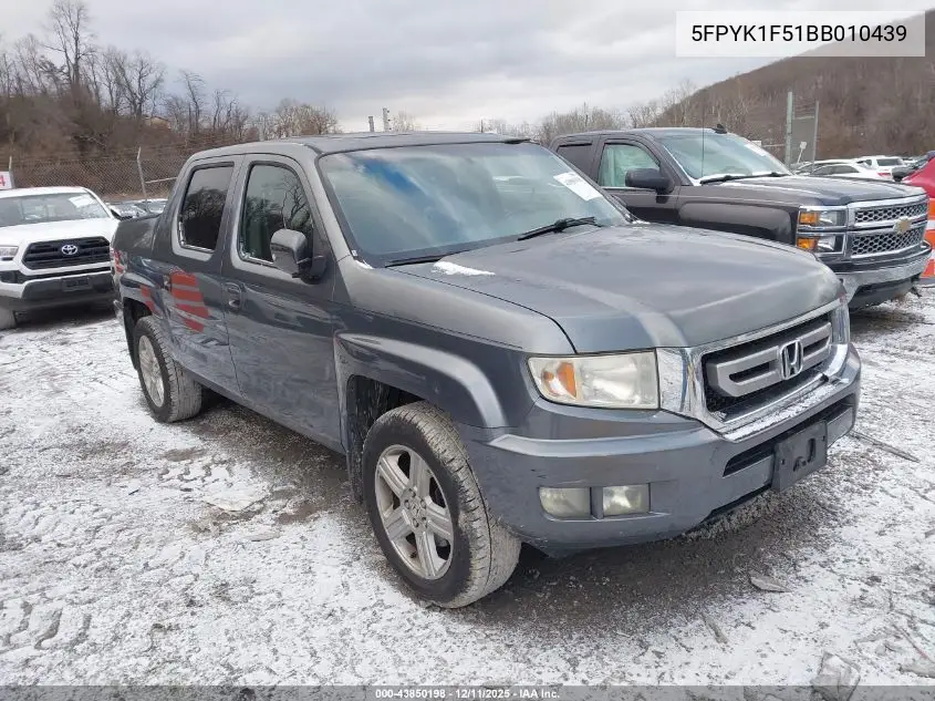 5FPYK1F51BB010439 2011 Honda Ridgeline Rtl