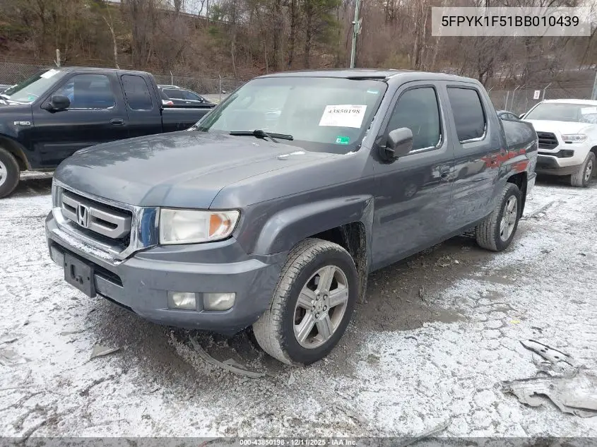 5FPYK1F51BB010439 2011 Honda Ridgeline Rtl