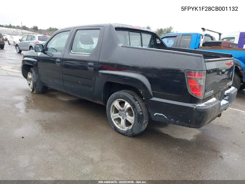 5FPYK1F28CB001132 2012 Honda Ridgeline Rt