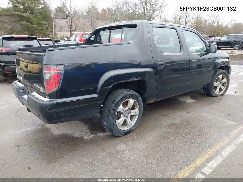 5FPYK1F28CB001132 2012 Honda Ridgeline Rt