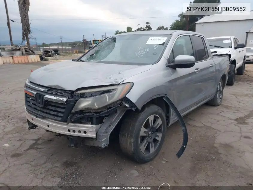 5FPYK2F55HB009552 2017 Honda Ridgeline Rtl