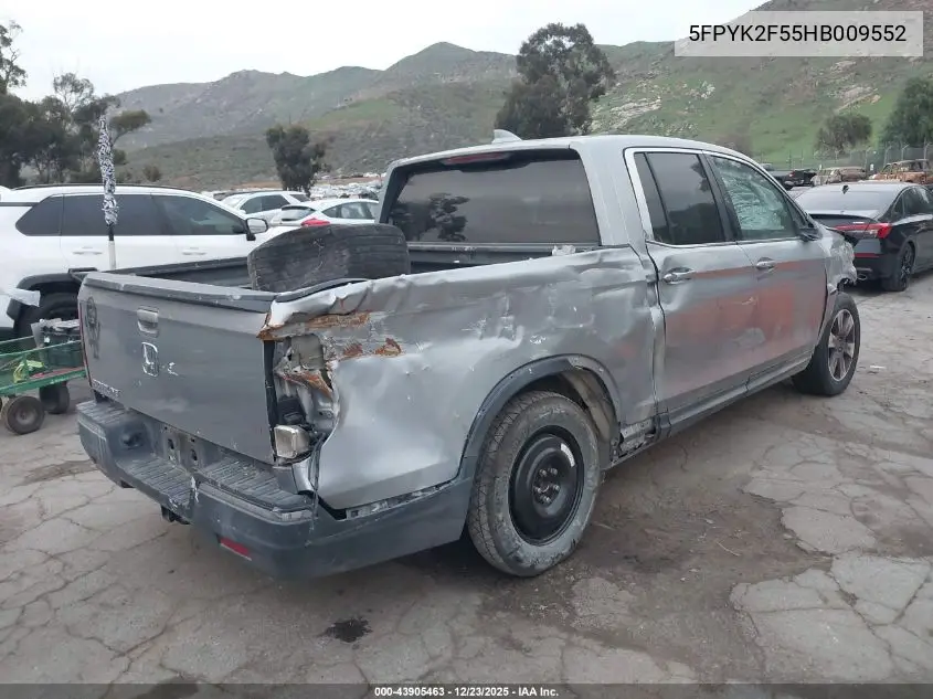 5FPYK2F55HB009552 2017 Honda Ridgeline Rtl
