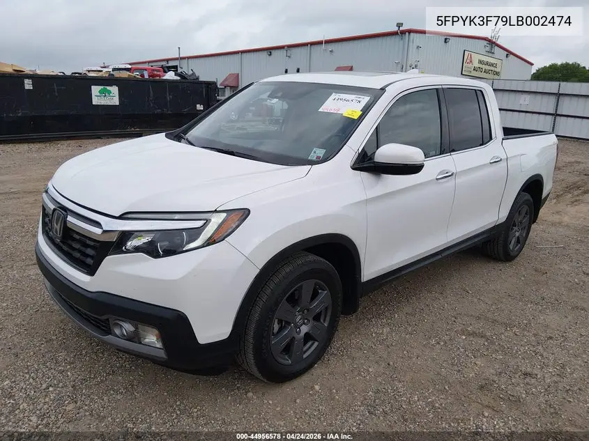 5FPYK3F79LB002474 2020 Honda Ridgeline Rtl-E