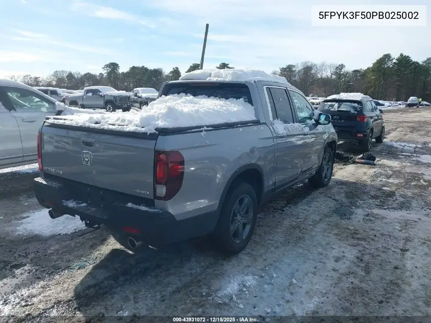 5FPYK3F50PB025002 2023 Honda Ridgeline Rtl