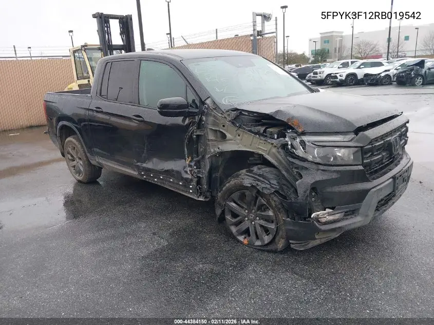 5FPYK3F12RB019542 2024 Honda Ridgeline Sport