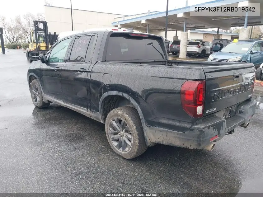 5FPYK3F12RB019542 2024 Honda Ridgeline Sport
