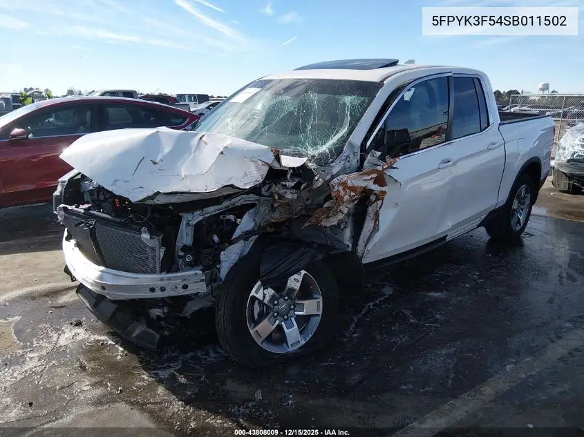 5FPYK3F54SB011502 2025 Honda Ridgeline Rtl