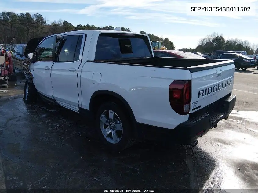 5FPYK3F54SB011502 2025 Honda Ridgeline Rtl