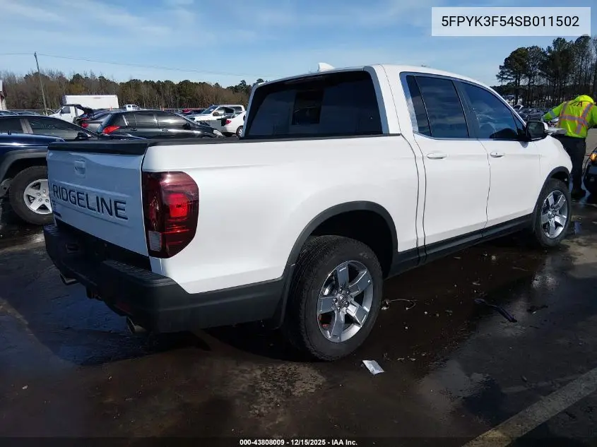 5FPYK3F54SB011502 2025 Honda Ridgeline Rtl