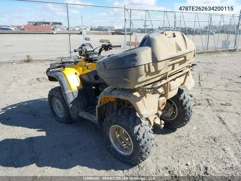 2003 Honda Trx500 Fa VIN: 478TE262634200115 Lot: 12598420