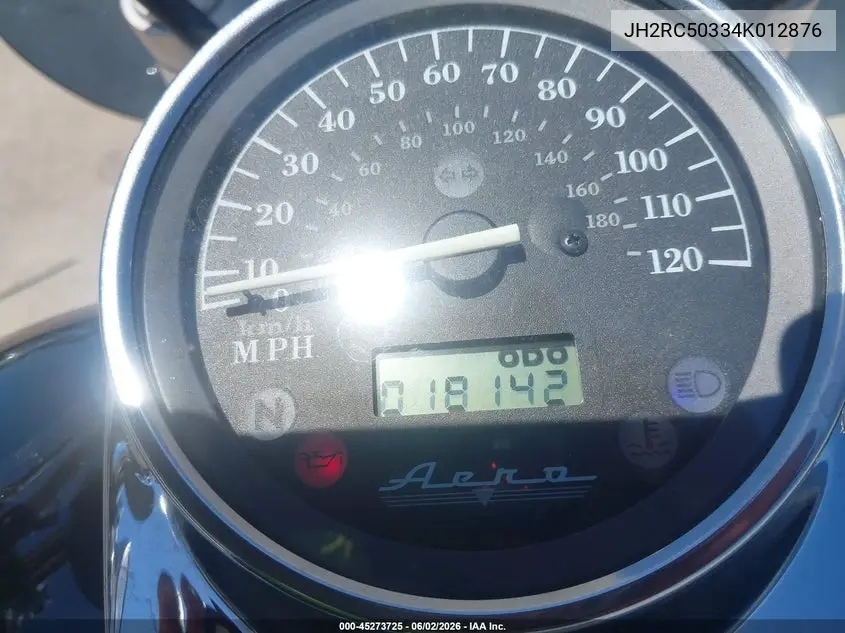 2004 Honda Vt750 Ca VIN: JH2RC50334K012876 Lot: 45273725