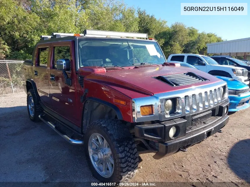 5GRGN22U15H116049 2005 Hummer H2 Sut