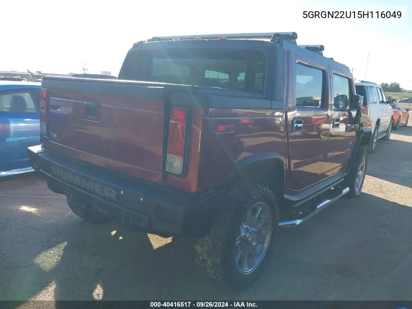 5GRGN22U15H116049 2005 Hummer H2 Sut