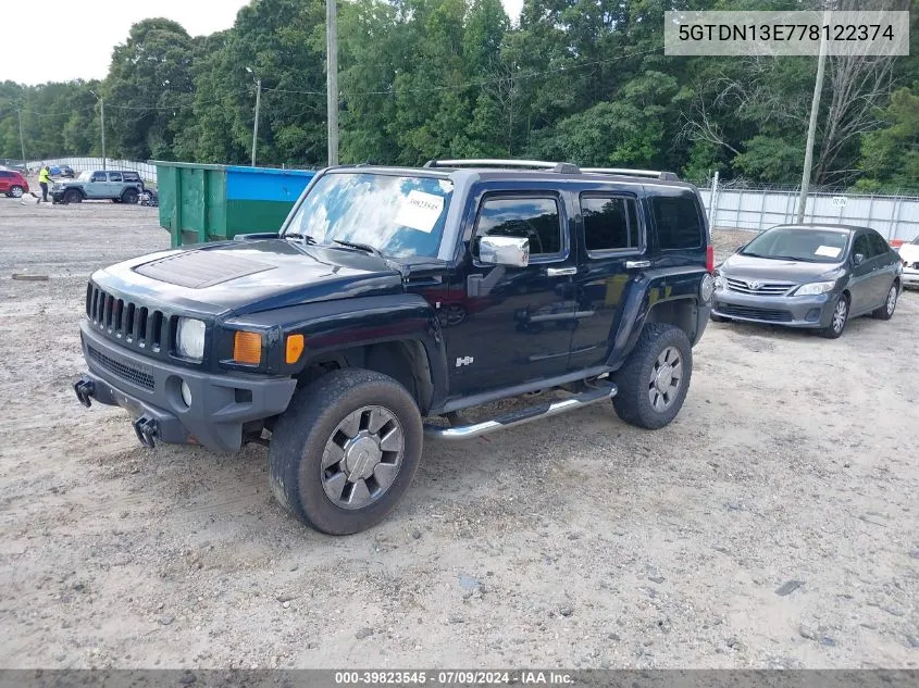 5GTDN13E778122374 2007 Hummer H3 Suv