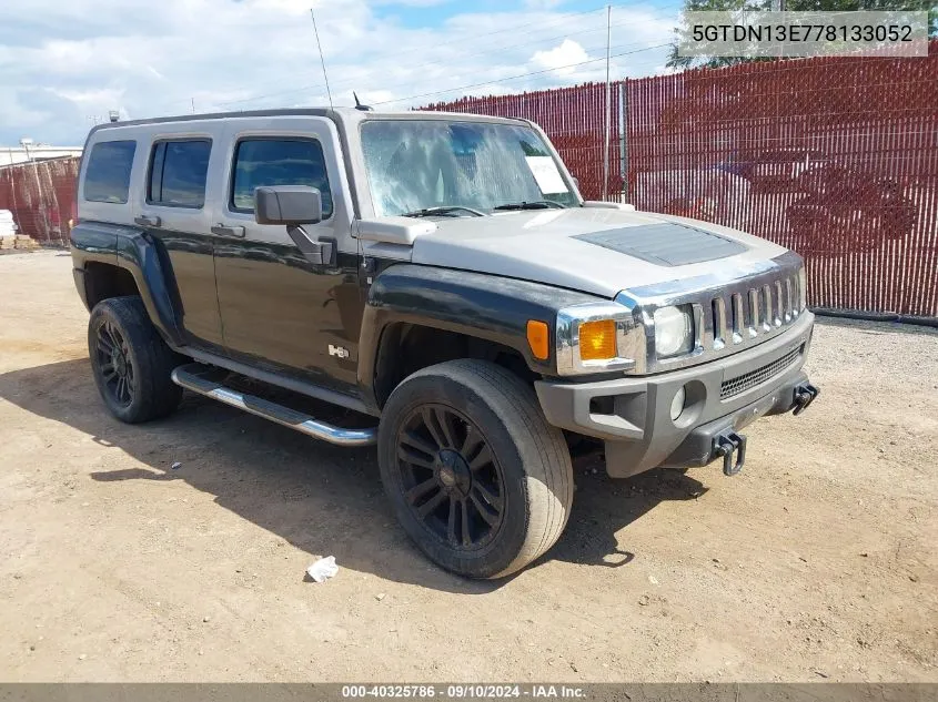 5GTDN13E778133052 2007 Hummer H3 Suv