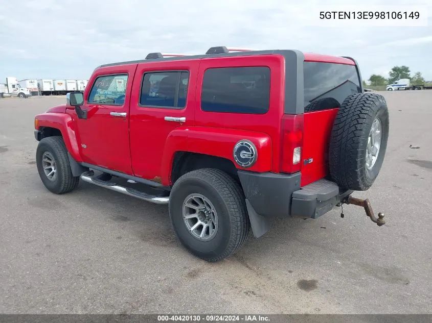 5GTEN13E998106149 2009 Hummer H3 Suv