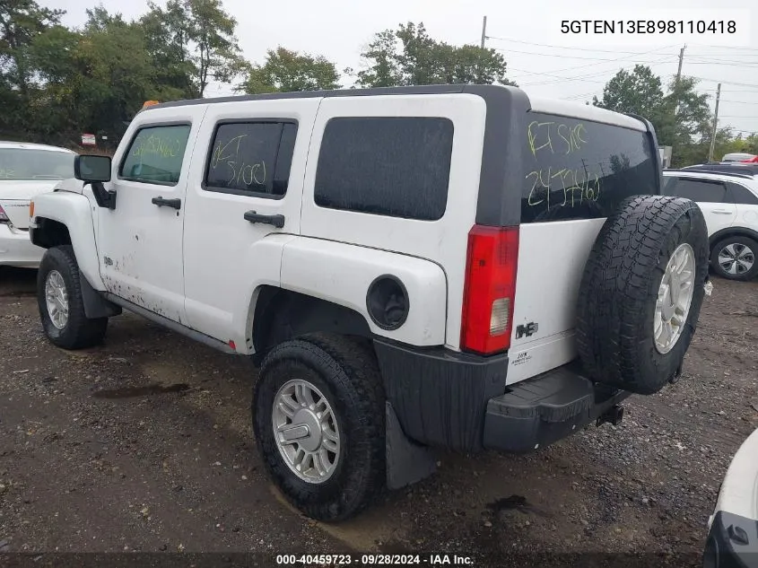 5GTEN13E898110418 2009 Hummer H3 Suv