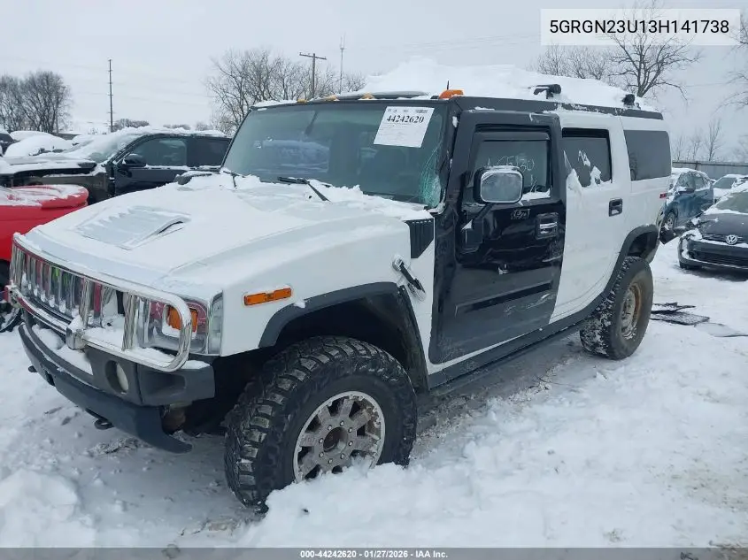2003 Hummer H2 VIN: 5GRGN23U13H141738 Lot: 44242620