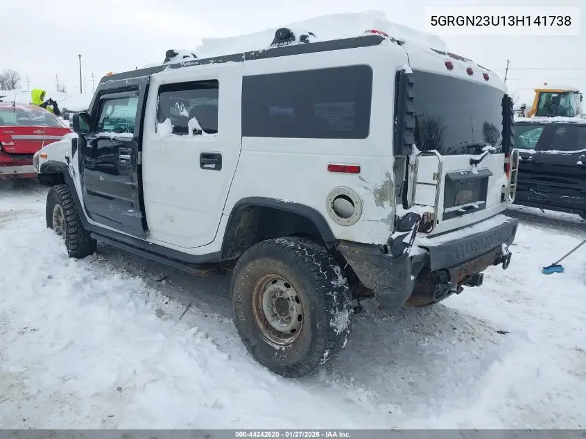 2003 Hummer H2 VIN: 5GRGN23U13H141738 Lot: 44242620