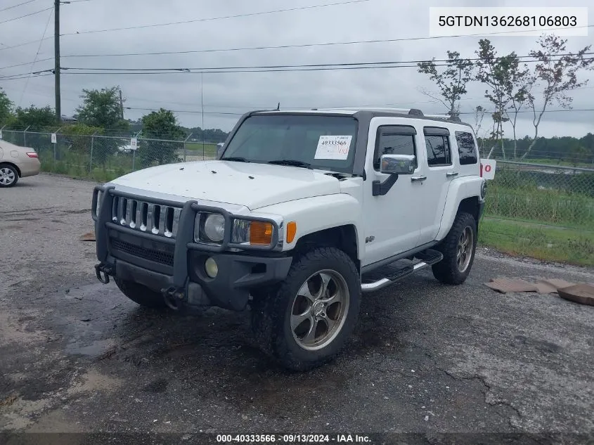 5GTDN136268106803 2006 Hummer H3 Suv