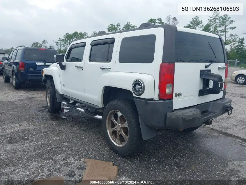 5GTDN136268106803 2006 Hummer H3 Suv