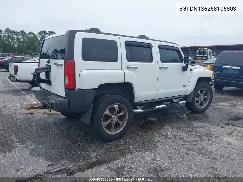 5GTDN136268106803 2006 Hummer H3 Suv