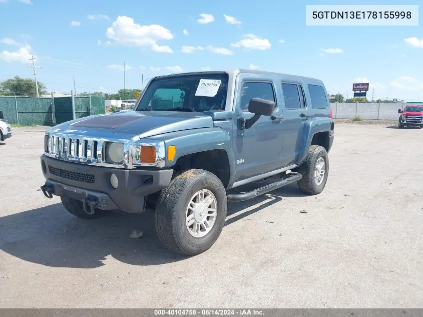 5GTDN13E178155998 2007 Hummer H3 Suv