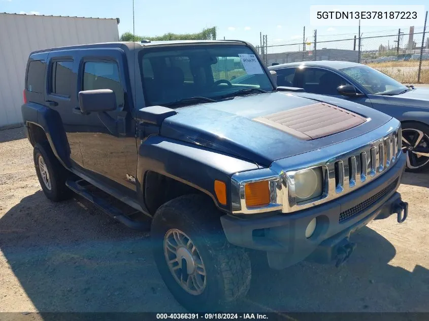 5GTDN13E378187223 2007 Hummer H3 Suv